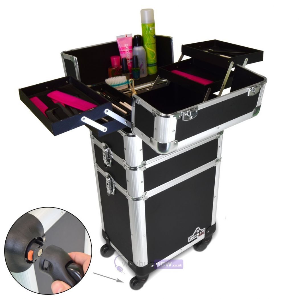 3 in 1 Makeup Organizer Makeup Beauty Nail Case Cosmetics Trolley